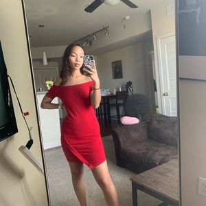 Red formal dress
